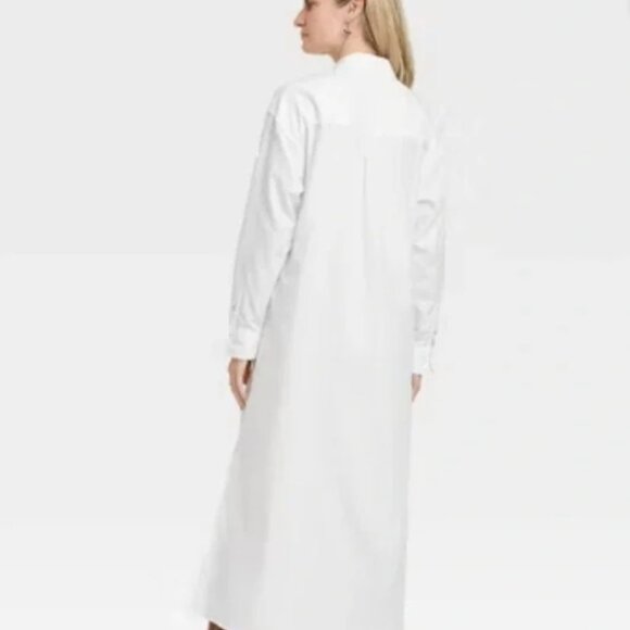 Universal Thread White Cotton Button Down Shirt Dress Tie side Belt Maxi NWT XXL - Picture 6 of 6